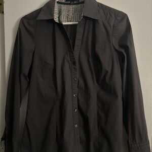 Express Black Casual Button-Down Shirt